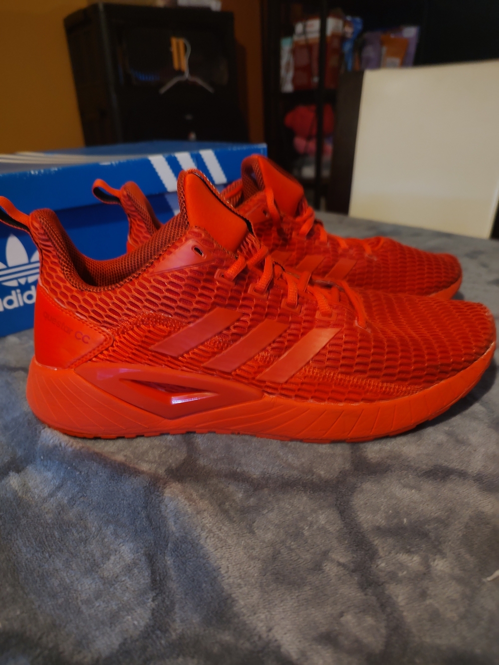 adidas Men's Red Mesh Athletic Running Shoes